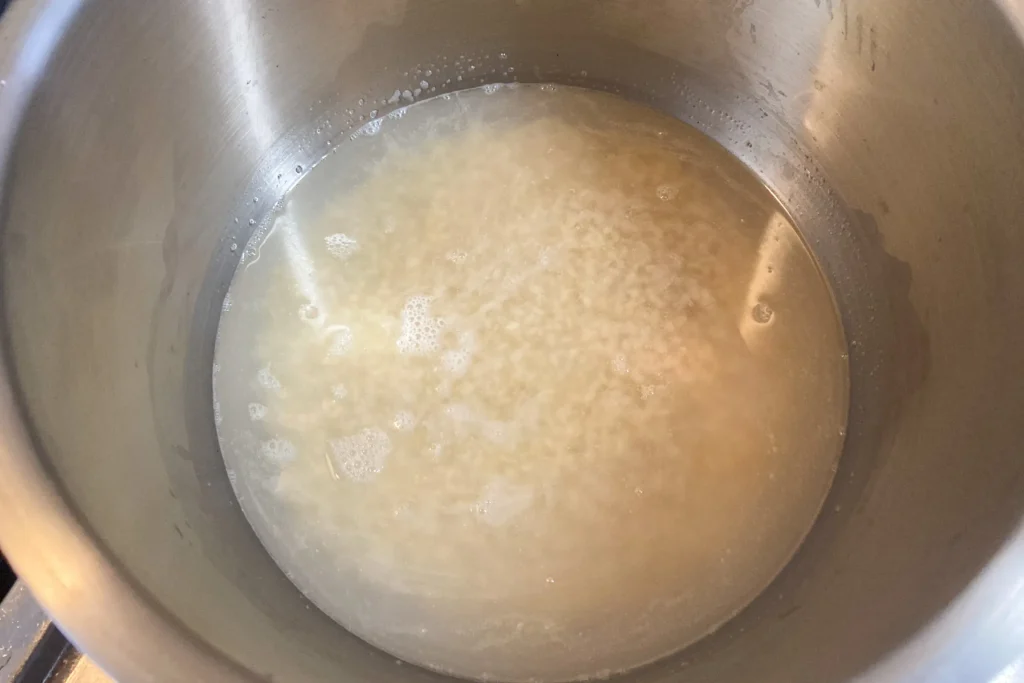 ホットクックの内鍋の内鍋に玄米を入れる