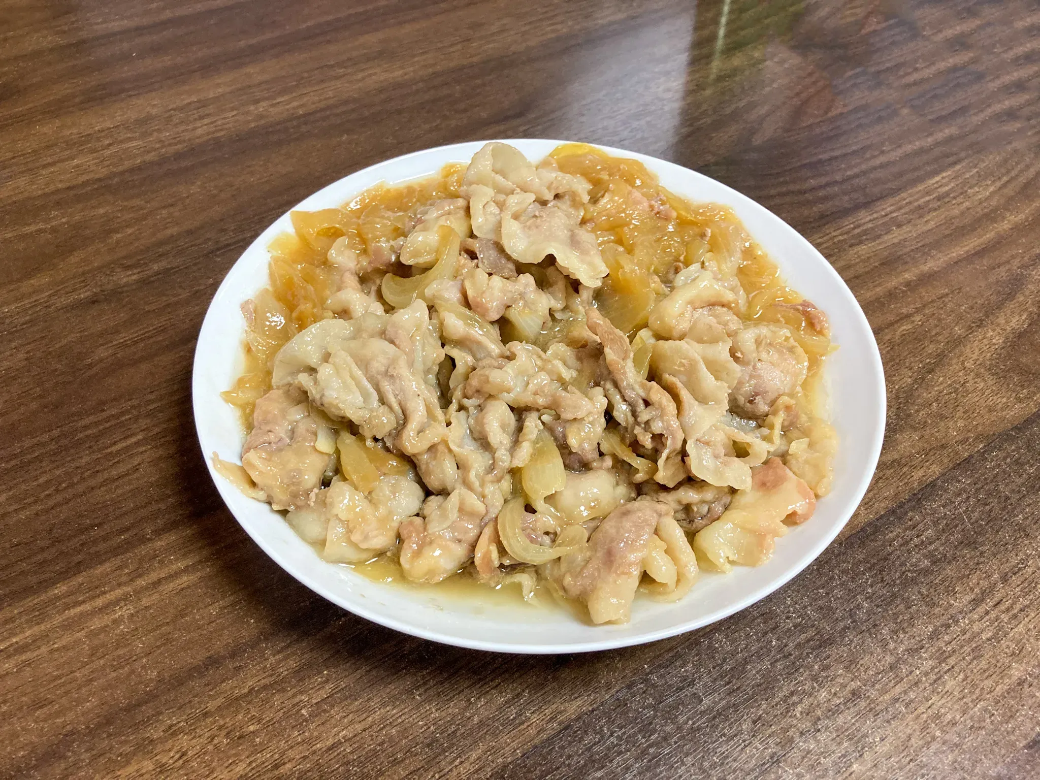 ホットクックで完成した豚こま肉生姜焼き